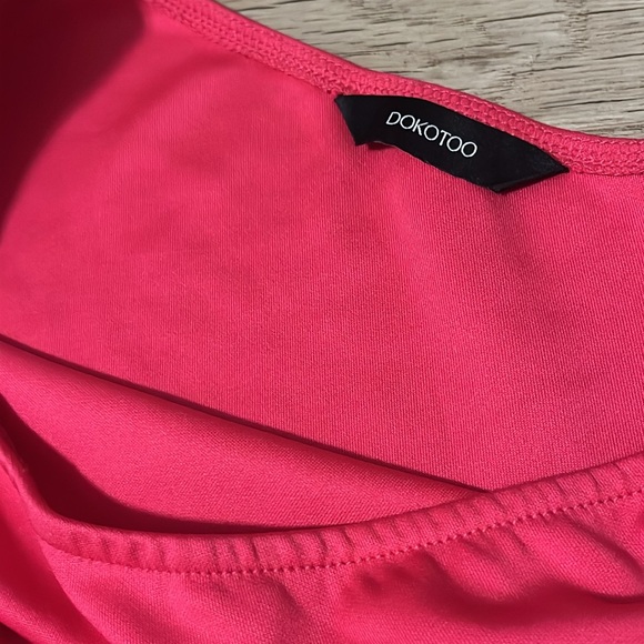 Pink One-Shoulder Dress Large - Picture 2 of 4